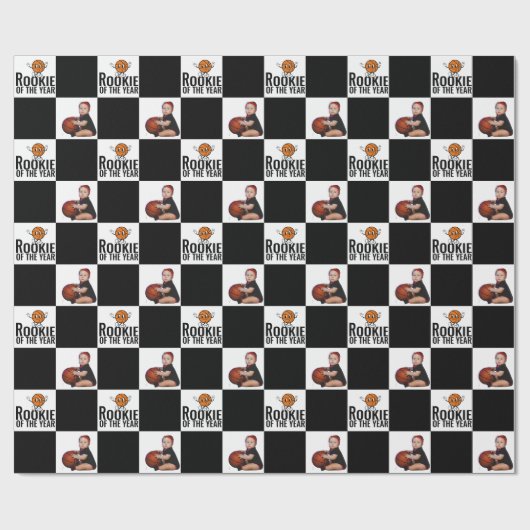 Papier Cadeau Rookie De L'Année Basketball Anniversaire Customis (Plat)