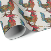 Papier Cadeau Rooster Bleu, Regard De Delft, (Coin rond)
