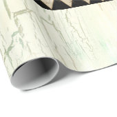 Papier Cadeau Rooster rustique Aquarelle Arlequin bois Découpage (Coin rond)