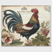 Papier Cadeau Rooster vintage (Plat)
