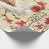 Papier Cadeau Rooster vintage et Découpage Hen Ephemera (Coin)