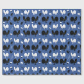 Papier Cadeau Roosters rustique Motif de ferme (Plat)