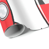 Papier Cadeau Roquette de jouet rouge (Coin rond)