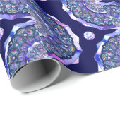 Papier Cadeau Rosace bleue (Coin rond)