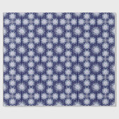 Papier Cadeau Rosace bleue et flocon de neige (Plat)