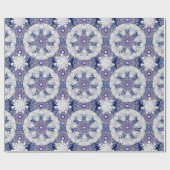 Papier Cadeau Rosace bleue et flocon de neige (Plat)