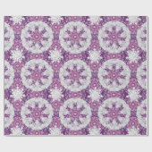 Papier Cadeau Rosace rouge cardinale et flocon de neige (Plat)