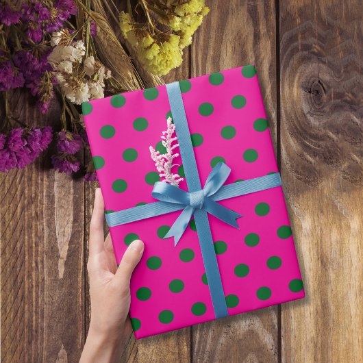 Papier Cadeau rose à pois