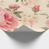 Papier Cadeau Rose anglais Vintage (Coin)