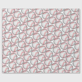 Papier Cadeau Rose Anniversaire Baseball (Plat)