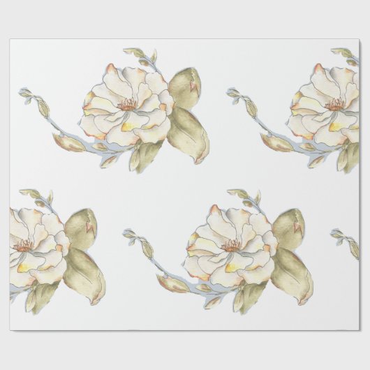 Papier Cadeau Rose arbuste\ (Plat)