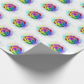 Papier Cadeau Rose arc-en-ciel coloré (Coin)