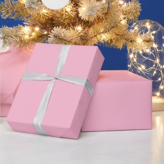 Papier Cadeau Rose bébé couleur unie (Vacances)