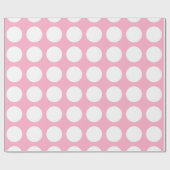 Papier Cadeau Rose blanc de pois (Plat)
