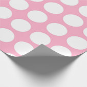 Papier Cadeau Rose blanc de pois (Coin)