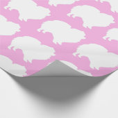 Papier Cadeau Rose blanc de silhouette de papier d'emballage de (Coin)