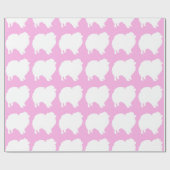 Papier Cadeau Rose blanc de silhouette de papier d'emballage de (Plat)