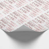 Papier Cadeau Rose blanc Meilleure maman Jour des mères (Coin)