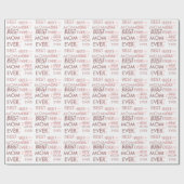 Papier Cadeau Rose blanc Meilleure maman Jour des mères (Plat)