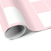 Papier Cadeau Rose & Blanc Rayure Carré (Coin rond)