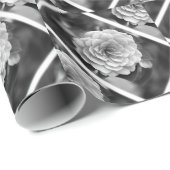 Papier Cadeau Rose blanche (Coin rond)