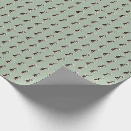 Papier Cadeau Rose blanche beagle (Coin)