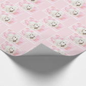 Papier Cadeau Rose blanche de caniche (Coin)