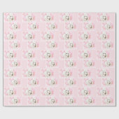 Papier Cadeau Rose blanche de caniche (Plat)