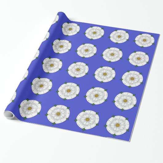 Papier Cadeau Rose blanche de York (Déroulé)