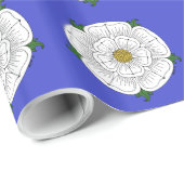 Papier Cadeau Rose blanche de York (Coin rond)