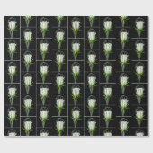 Papier Cadeau rose blanche en fil de fer (Plat)