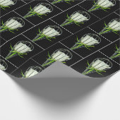 Papier Cadeau rose blanche en fil de fer (Coin)