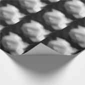 Papier Cadeau Rose Blanche Haut Contraste Noir Et Blanc (Coin)