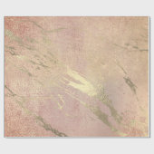 Papier Cadeau Rose Blancs Strokes Skin Gold Marble Spark (Plat)