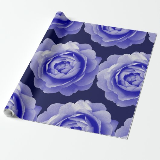 Papier Cadeau Rose bleu (Déroulé)