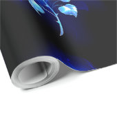 Papier Cadeau Rose bleu brûlant (Coin rond)