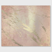 Papier Cadeau Rose Blush Foxier Peau or Marbre brillant VIP (Plat)