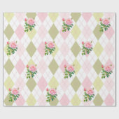 Papier cadeau Rose botanique (Plat)