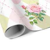 Papier cadeau Rose botanique (Coin rond)