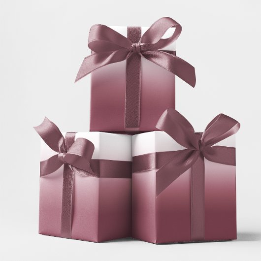 Papier Cadeau Rose Bourgogne et blanc Ombre