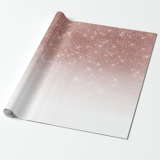 Papier Cadeau Rose brillant Sequin Or Parties scintillant Sequin (Déroulé)
