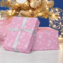 Papier Cadeau Rose Céleste à Motif Étoile Mignonne