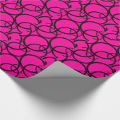 Papier Cadeau Rose chaud et cercles (Coin)