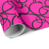 Papier Cadeau Rose chaud et cercles (Coin rond)
