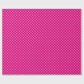 Papier Cadeau Rose Chaude et Petits Points Blancs (Plat)
