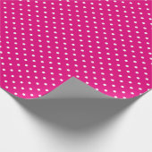 Papier Cadeau Rose Chaude et Petits Points Blancs (Coin)