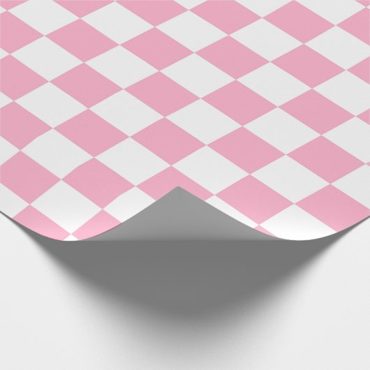 Papier Cadeau Rose Checkered et blanc (Coin)