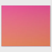 Papier Cadeau Rosé clair à orange brillant dégradé solide (Plat)