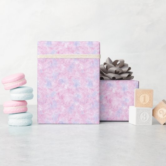 Papier Cadeau Rose Clair Et Abstrait Bleu (Baby Shower)