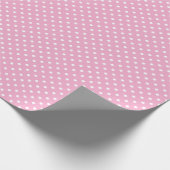 Papier Cadeau Rose Clair et Points Blancs (Coin)